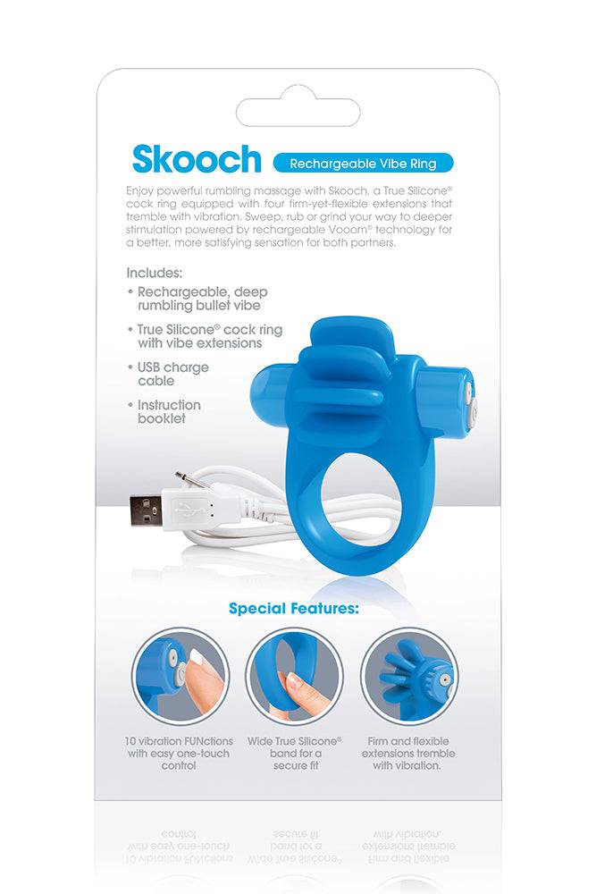 Screaming O - Charged - Skooch Rechargeable Vibrating Textured Cock Ring - Blue - Stag Shop