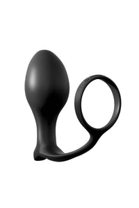 Thumbnail for Pipedream - Anal Fantasy - Ass-gasm Cock Ring Advanced Plug - Black - Stag Shop