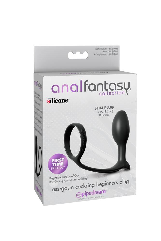 Pipedream - Anal Fantasy - Ass-gasm Cock Ring Beginners Plug - Black - Stag Shop