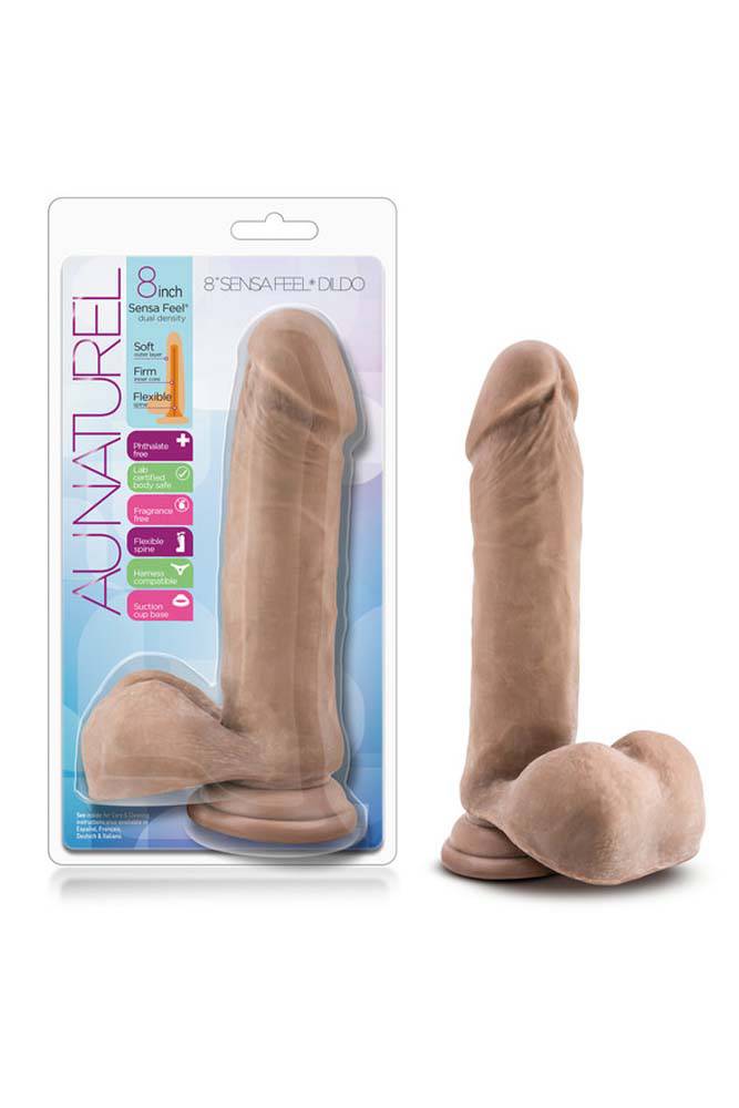 Blush Novelties - Au Naturel - 8 Inch Sensa Feel Dildo - Latin - Stag Shop