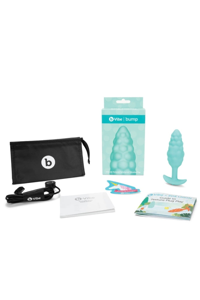 b-Vibe - Bump Textured Vibrating Butt Plug - Mint - Stag Shop