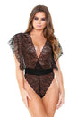 Fantasy Lingerie - B416 - Kendall Kimono Teddy - Black - Stag Shop