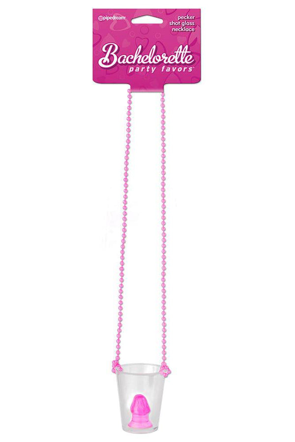 Pipedream - Bachelorette Party Favors - Pecker Shot Glass Necklace - Pink - Stag Shop