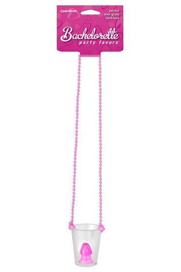 Pipedream - Bachelorette Party Favors - Pecker Shot Glass Necklace - Pink - Stag Shop