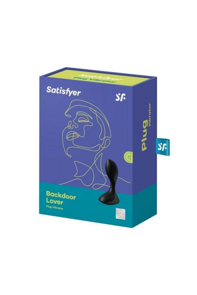 Satisfyer - Backdoor Lover - Silicone Vibrating Butt Plug - Black - Stag Shop