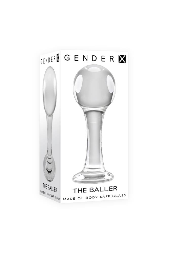 Evolved - Gender X - The Baller Glass Anal Plug - Clear - Stag Shop