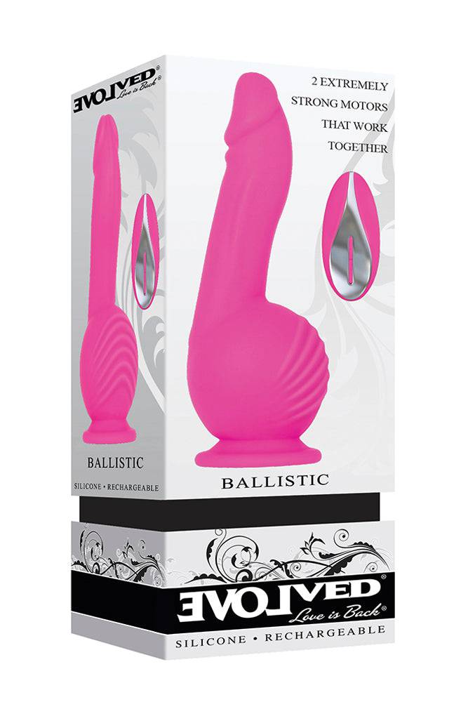 Evolved - Ballistic Vibrating Dildo With Remote - Pink - Stag Shop