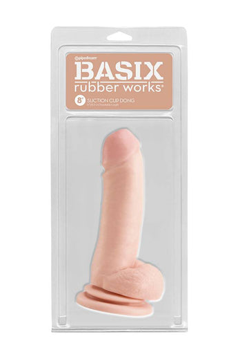 Pipedream - Basix Rubber Works - Suction Cup Dong - 8 Inch - Beige - Stag Shop