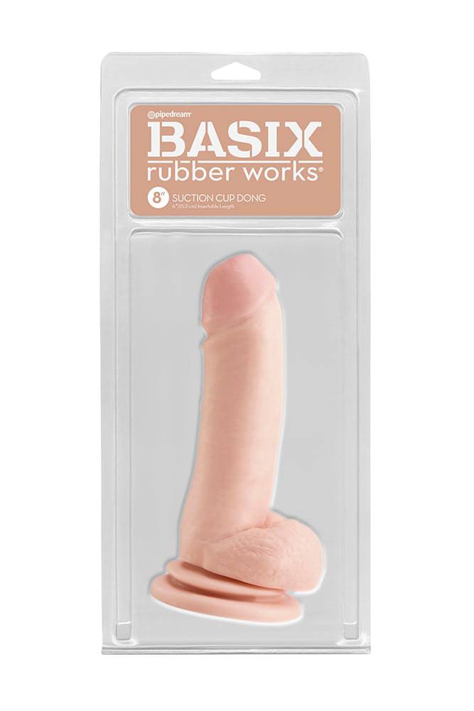 Pipedream - Basix Rubber Works - Suction Cup Dong - 8 Inch - Beige - Stag Shop