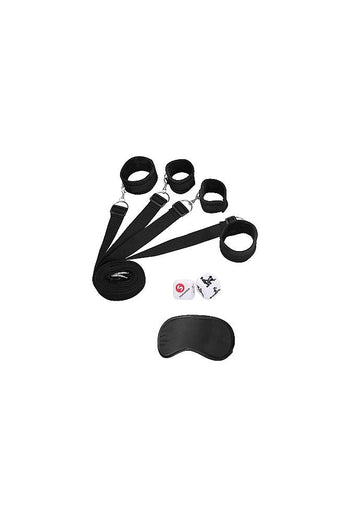 Ouch by Shots Toys - Black & White - Bed Bindings Restraint System - Black - Stag Shop