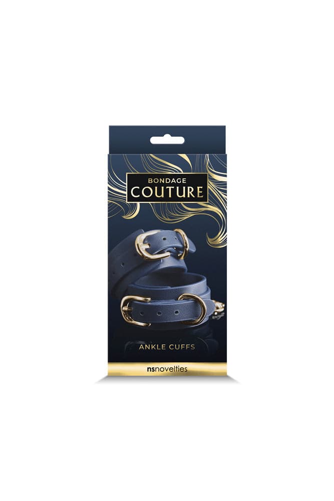 NS Novelties - Bondage Couture - Ankle Cuffs - Blue - Stag Shop