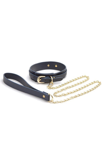 NS Novelties - Bondage Couture - Collar and Leash - Blue - Stag Shop