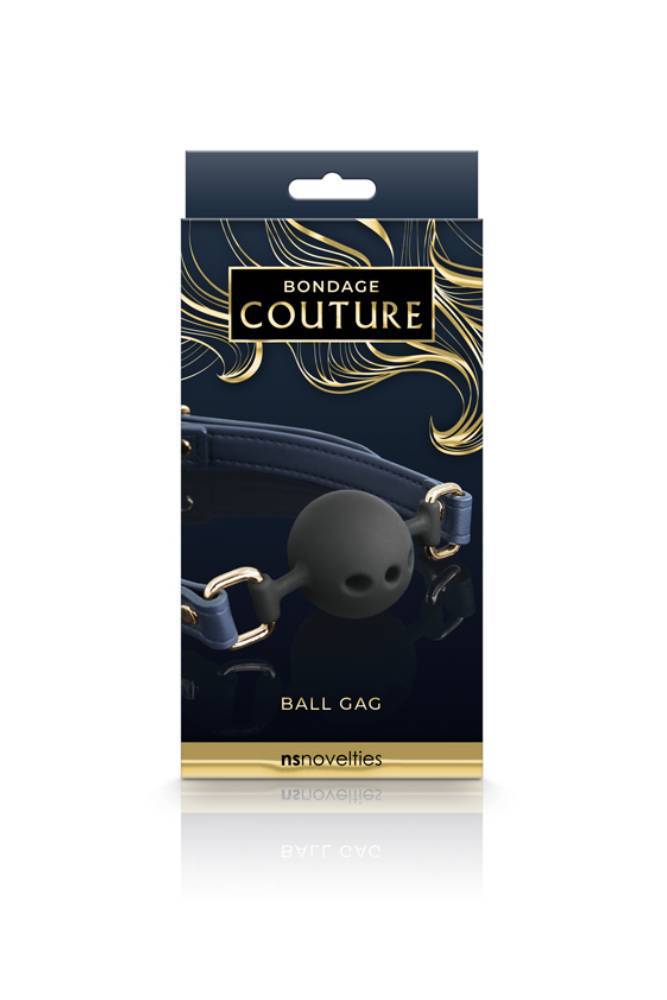 NS Novelties - Bondage Couture - Ball Gag - Blue - Stag Shop