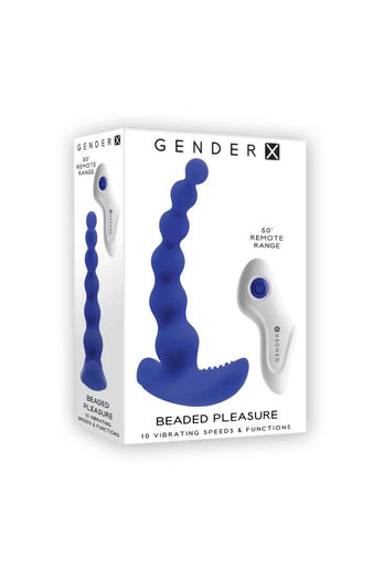 Evolved - Gender X - Beaded Pleasure Remote Controlled Anal Beads - Blue - Stag Shop