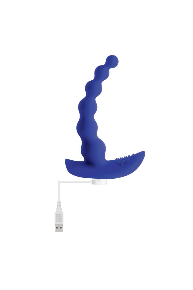 Evolved - Gender X - Beaded Pleasure Remote Controlled Anal Beads - Blue - Stag Shop