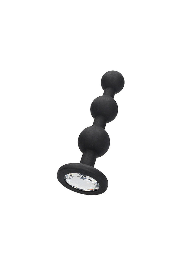 Ouch by Shots Toys - Silicone Beaded Diamond Butt Plug - Black - Stag Shop