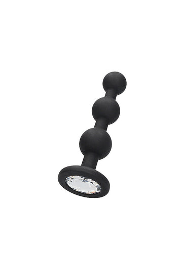 Ouch by Shots Toys - Silicone Beaded Diamond Butt Plug - Black - Stag Shop