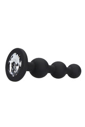 Ouch by Shots Toys - Silicone Beaded Diamond Butt Plug - Black - Stag Shop