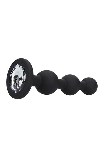 Ouch by Shots Toys - Silicone Beaded Diamond Butt Plug - Black - Stag Shop