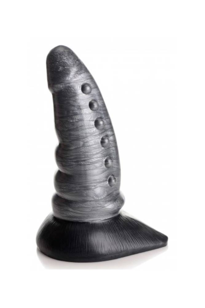 XR Brands - Creature Cocks - Beastly Tapered Bumpy Silicone Dildo - Silver - Stag Shop