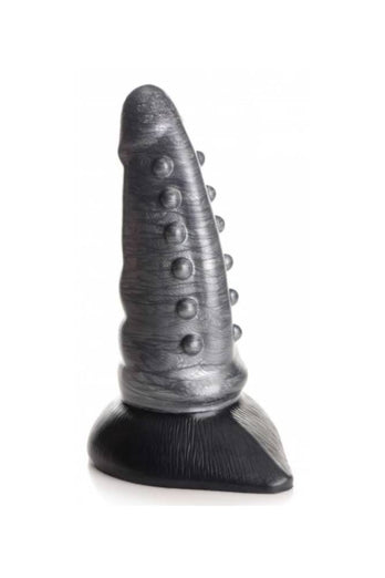 XR Brands - Creature Cocks - Beastly Tapered Bumpy Silicone Dildo - Silver - Stag Shop