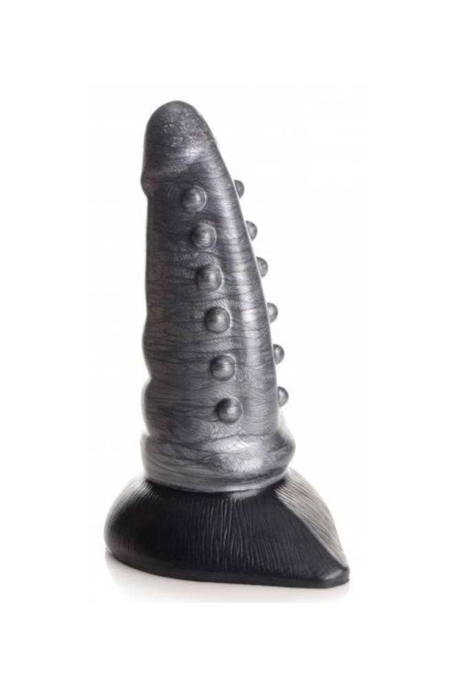 XR Brands - Creature Cocks - Beastly Tapered Bumpy Silicone Dildo - Silver - Stag Shop