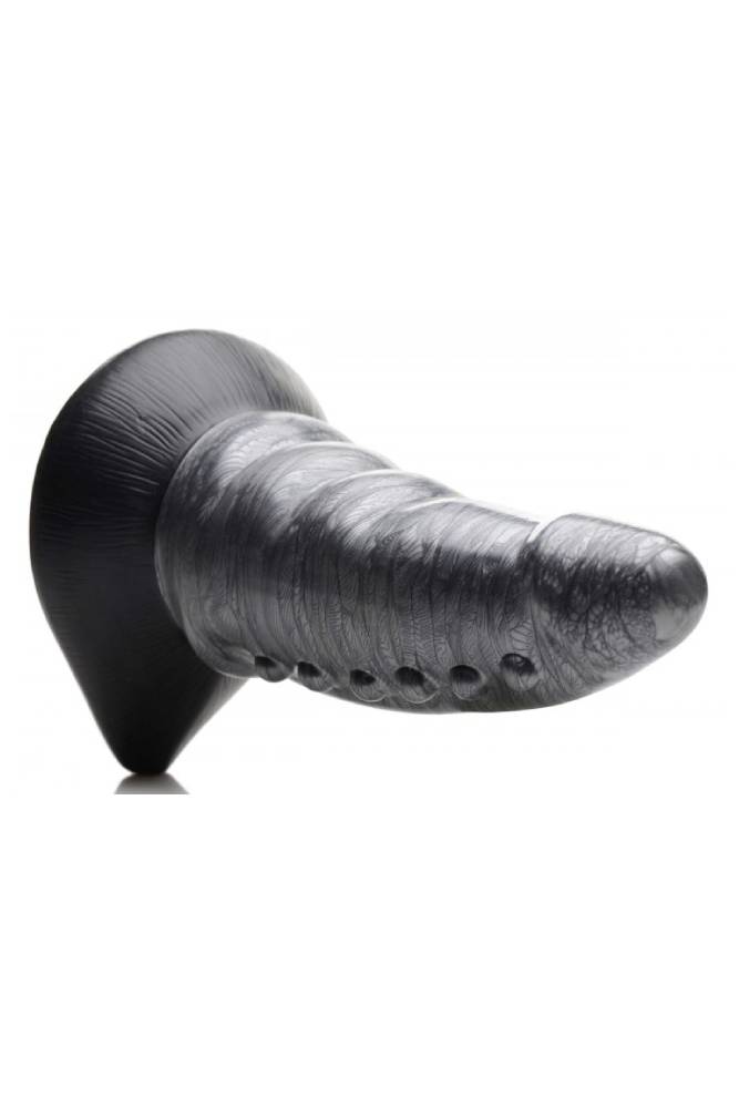 XR Brands - Creature Cocks - Beastly Tapered Bumpy Silicone Dildo - Silver - Stag Shop