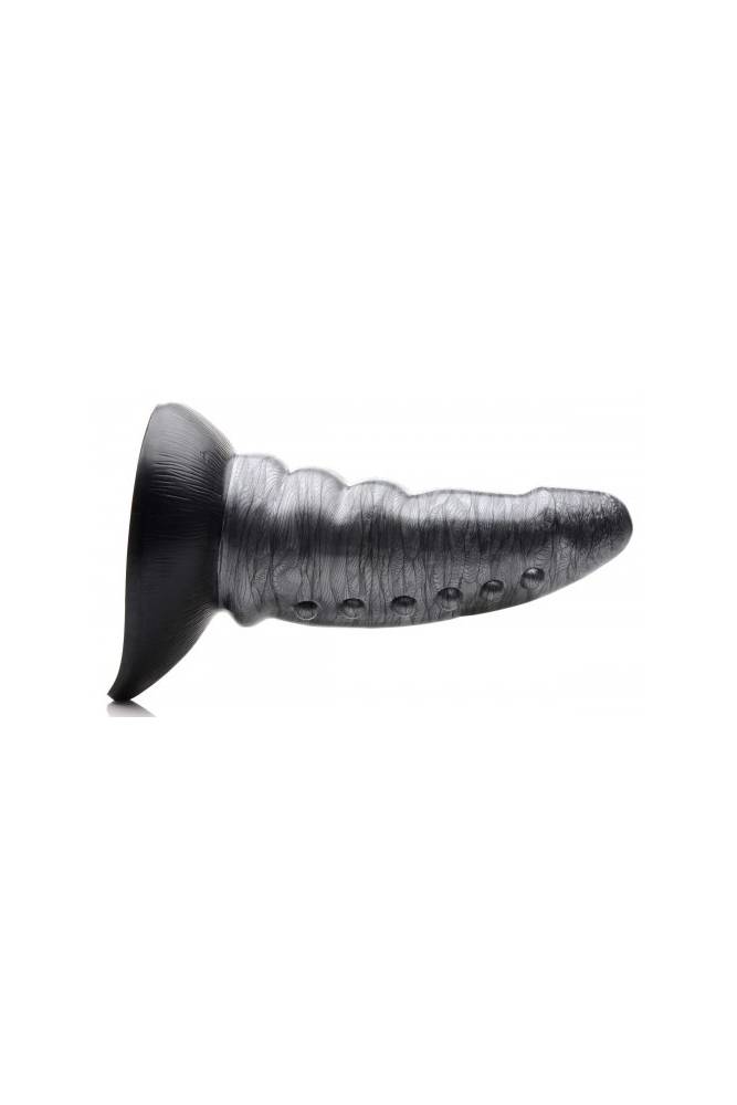 XR Brands - Creature Cocks - Beastly Tapered Bumpy Silicone Dildo - Silver - Stag Shop