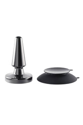 Evolved - Beginner Metal Vibrating Plug with Suction Cup Base - Black - Stag Shop