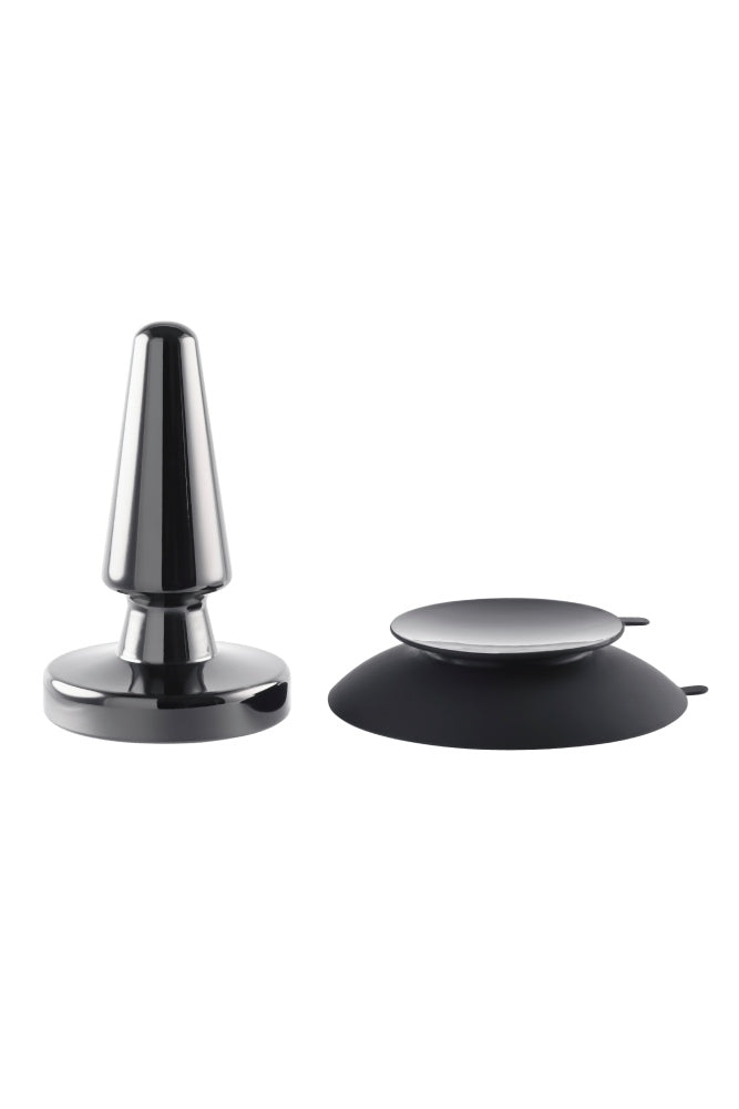 Evolved - Beginner Metal Vibrating Plug with Suction Cup Base - Black - Stag Shop
