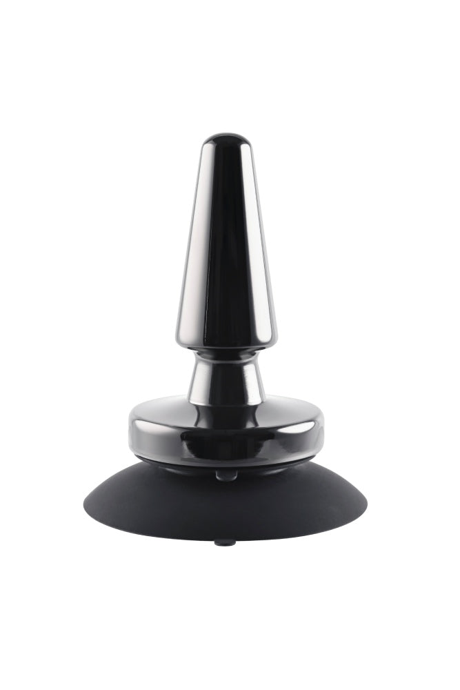 Evolved - Beginner Metal Vibrating Plug with Suction Cup Base - Black - Stag Shop