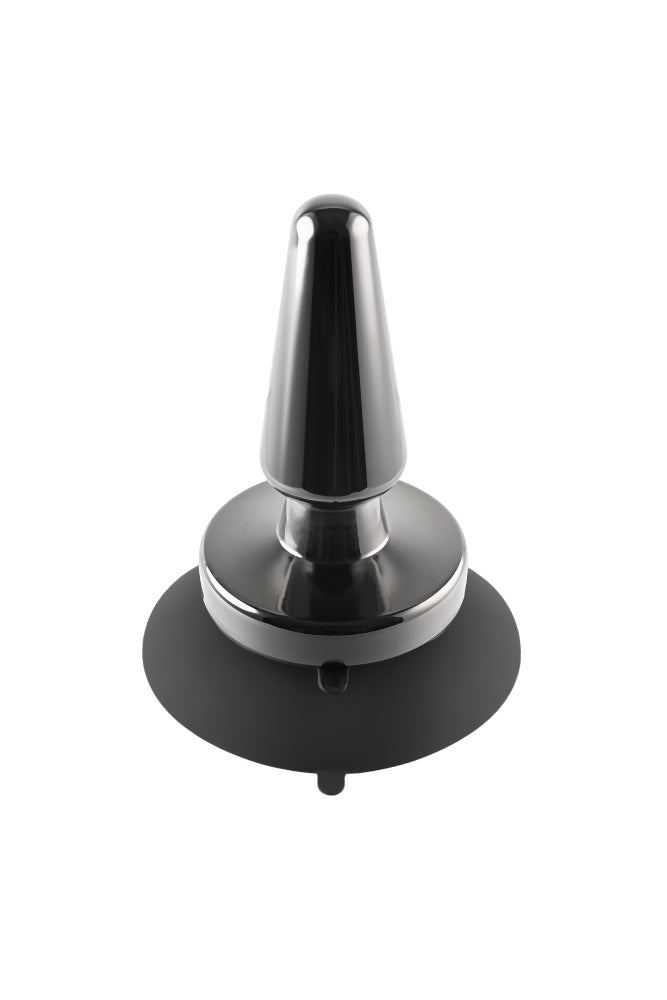 Evolved - Beginner Metal Vibrating Plug with Suction Cup Base - Black - Stag Shop