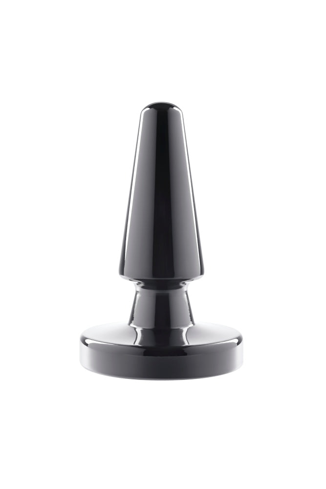 Evolved - Beginner Metal Vibrating Plug with Suction Cup Base - Black - Stag Shop