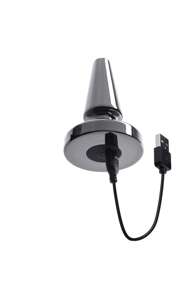Evolved - Beginner Metal Vibrating Plug with Suction Cup Base - Black - Stag Shop