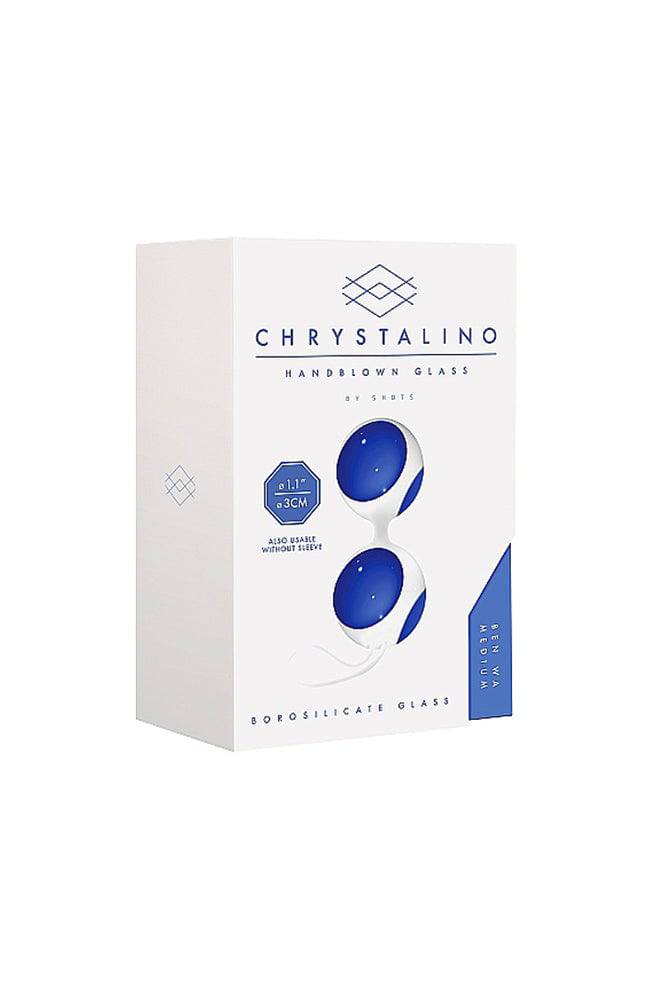 Shots Toys - Chrystalino - Glass Ben Wa Balls - Blue - Assorted Sizes - Stag Shop