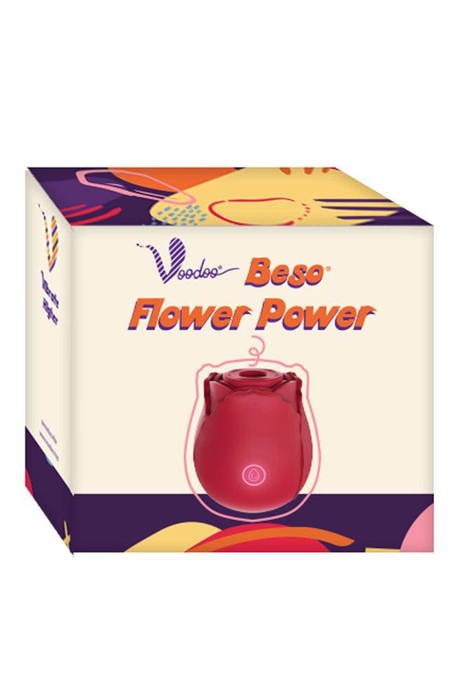 Voodoo Toys - Beso Flower Power Air Pulse Rose Vibe - Red - Stag Shop