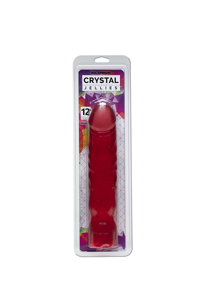 Crystal Jellies by Doc Johnson - 12 Inch Big Boy Dong - Pink - Stag Shop