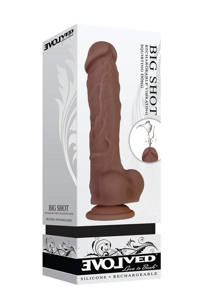 Evolved - Big Shot Squirting & Vibrating Dildo - Dark - Stag Shop