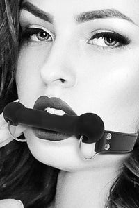 Thumbnail for Ouch by Shots Toys - Black & White - Silicone Bit Gag - Black - Stag Shop