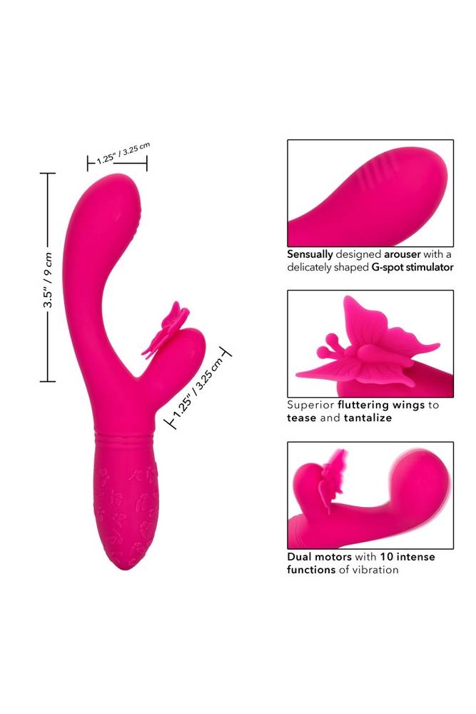Cal Exotics - Rechargeable Butterfly Kiss Flutter Vibrator - Pink - Stag Shop