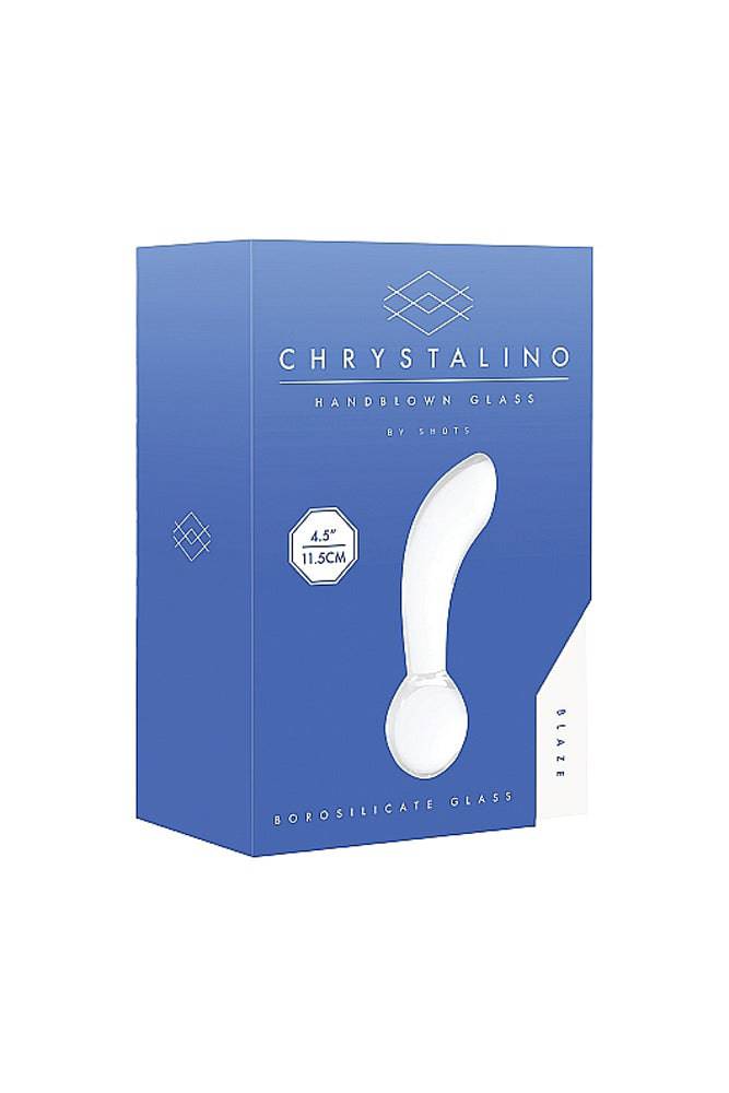Shots Toys - Chrystalino - Blaze Glass Butt Plug - White - Stag Shop