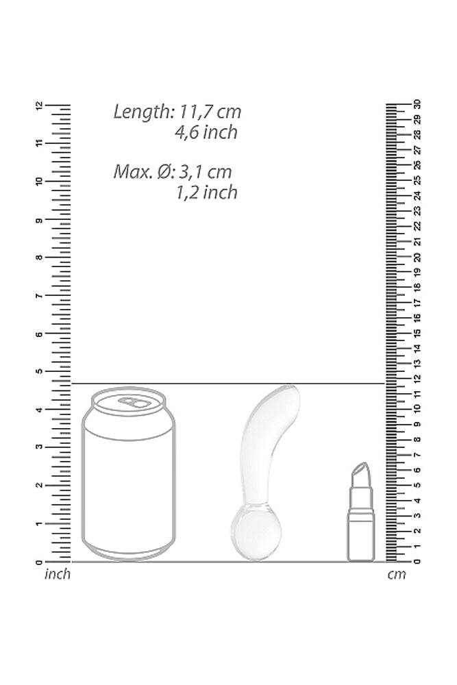 Shots Toys - Chrystalino - Blaze Glass Butt Plug - White - Stag Shop