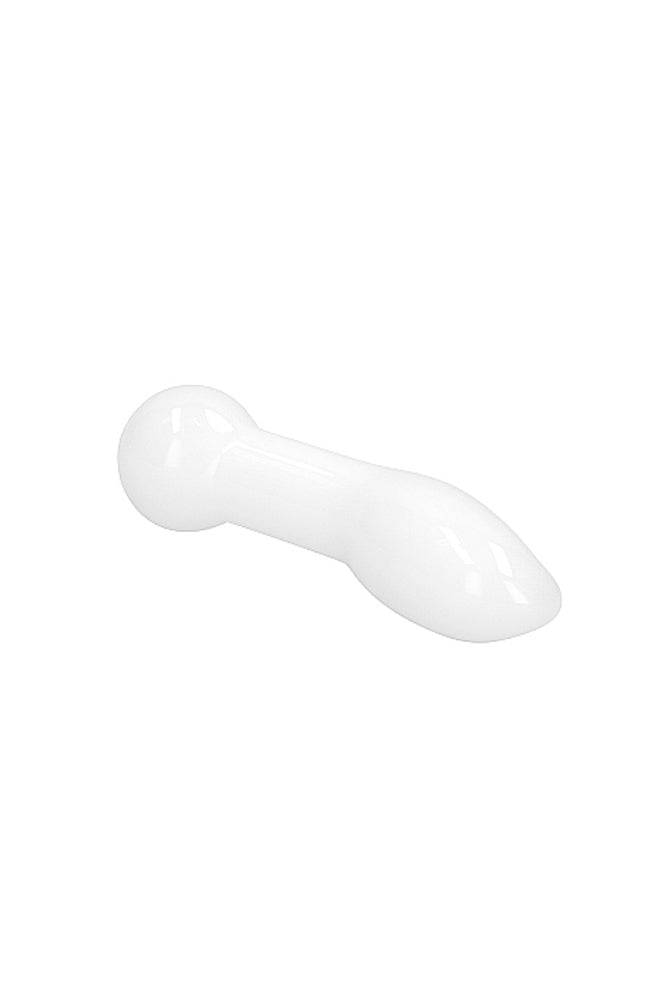 Shots Toys - Chrystalino - Blaze Glass Butt Plug - White - Stag Shop