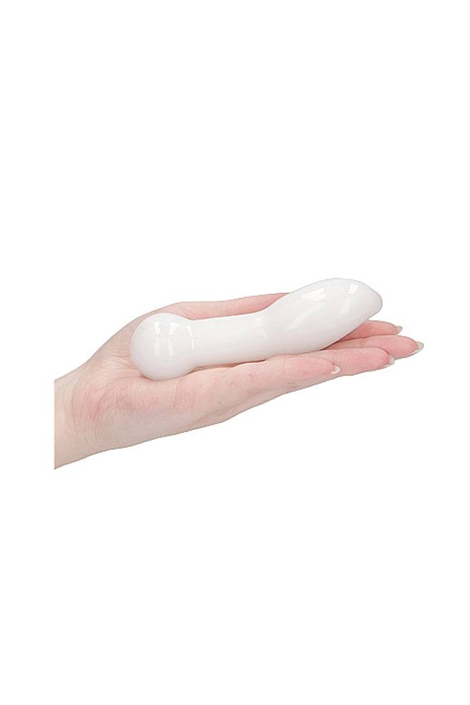 Shots Toys - Chrystalino - Blaze Glass Butt Plug - White - Stag Shop