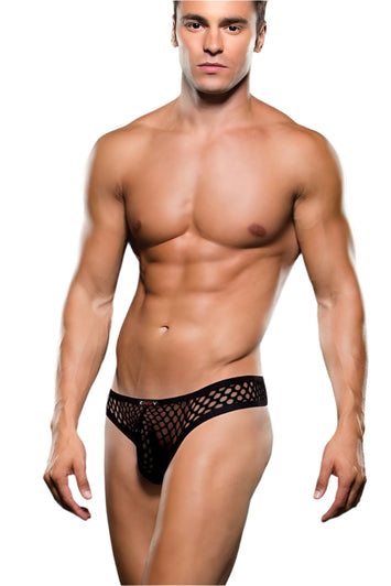 X-Gen - BLE087 - Fishnet Men's Thong - Black - Stag Shop