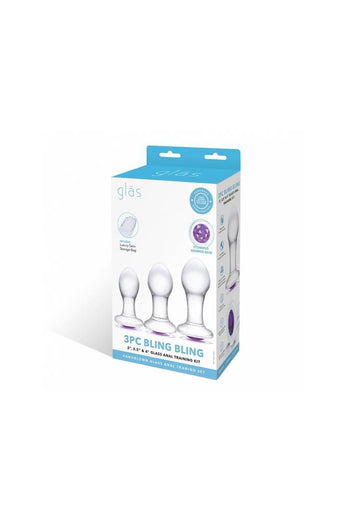 Gläs - 3 Pc Bling Bling Anal Training Kit - Clear - Stag Shop