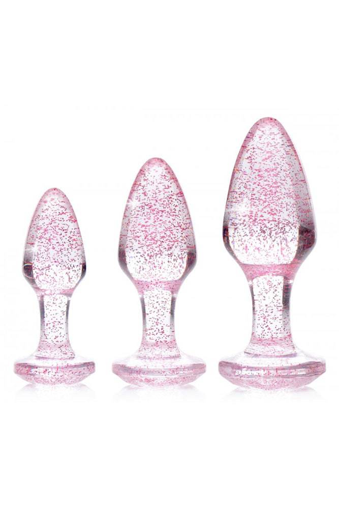 XR Brands - Booty Sparks - Glitter Gem Anal Plug Set - Pink - Stag Shop