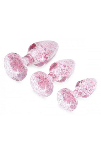 XR Brands - Booty Sparks - Glitter Gem Anal Plug Set - Pink - Stag Shop