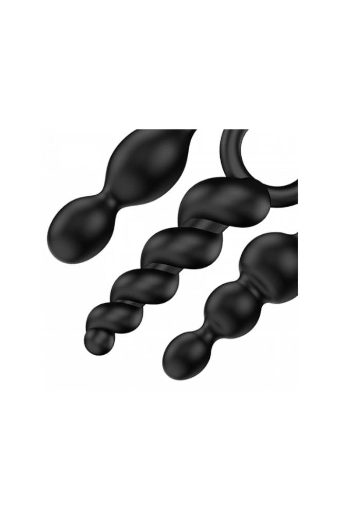 Satisfyer - Booty Call 3-Piece Plug Set - Black - Stag Shop