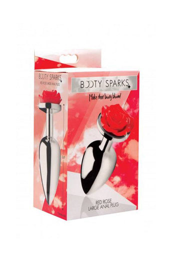 XR Brands - Booty Sparks - Red Rose - Anal Plug - Large - Stag Shop